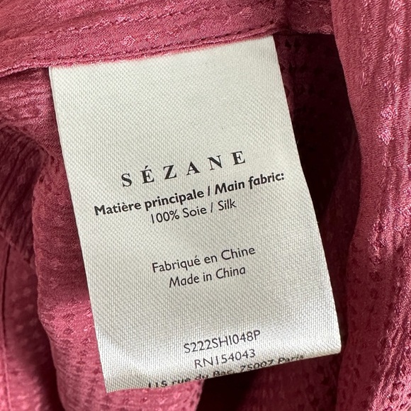 Sezane 100% Silk Lea Shirt Blush Pink Size 40 French US 8 Blouse Button Down Top - Picture 10 of 16